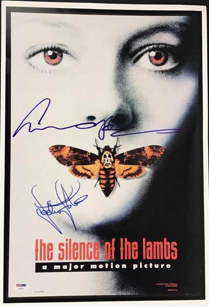 Silence of the Lambs 11" x 17" Mini Poster Print Signed by Anthony Hopkins & Jodie Foster (PSA/DNA)