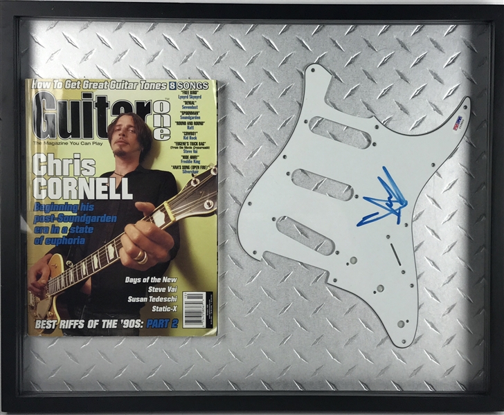 Chris Cornell Signed Strat Style Pickguard in Custom Framed Display (PSA/DNA)