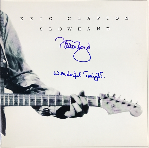Eric Clapton: Pattie Boyd Signed "Slowhand" Album Cover with "Wonderful Tonight" Inscription (Beckett/BAS Guaranteed)