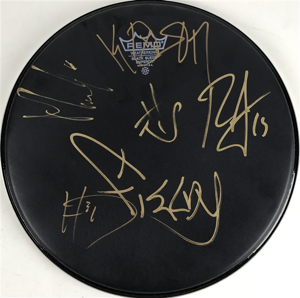 Korn Group Signed 12-Inch Black Drumhead (Beckett/BAS Guaranteed)
