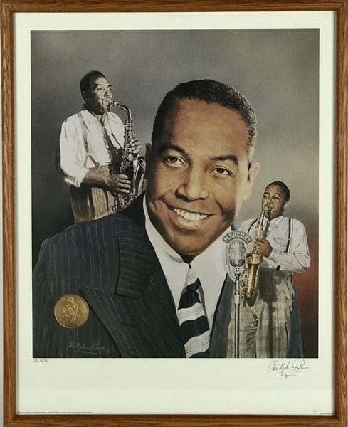 (Charlie Parker) Limited Edition Christopher Paluso Lithograph in Framed Display (Beckett/BAS Guaranteed)