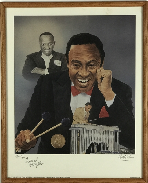 Lionel Hampton Signed 16" x 20" Christopher Paluso Jazz Hall of Fame Commemorative Ltd. Ed. Artist Proof Lithograph (Beckett/BAS Guaranteed)