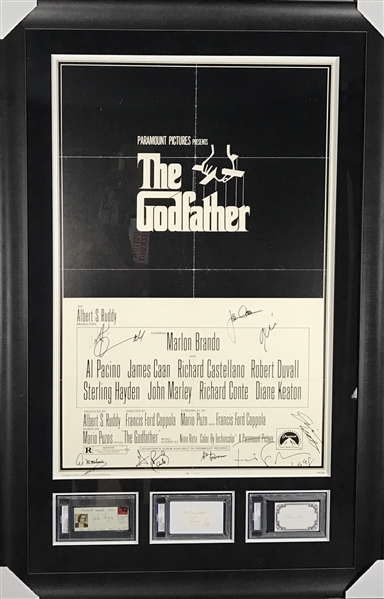Godfather Ultimate Multi-Signed Display Featuring Brando, Puzo, Pacino & ULTRA-RARE Cazale! (Beckett & PSA/DNA)