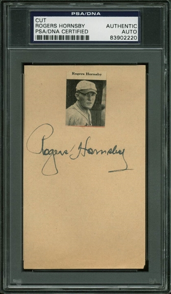 Rogers Hornsby Signed 3" x 5" Cut (PSA/DNA Encapsulated)
