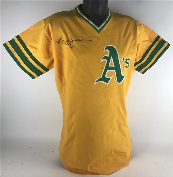 1975 Reggie Jackson Game Worn & Signed Oakland Athletics Jersey