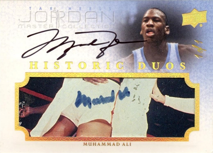 2011-12 Jordan Master Collection Michael Jordan & Muhammad Ali Dual Autograph 1/1 Card