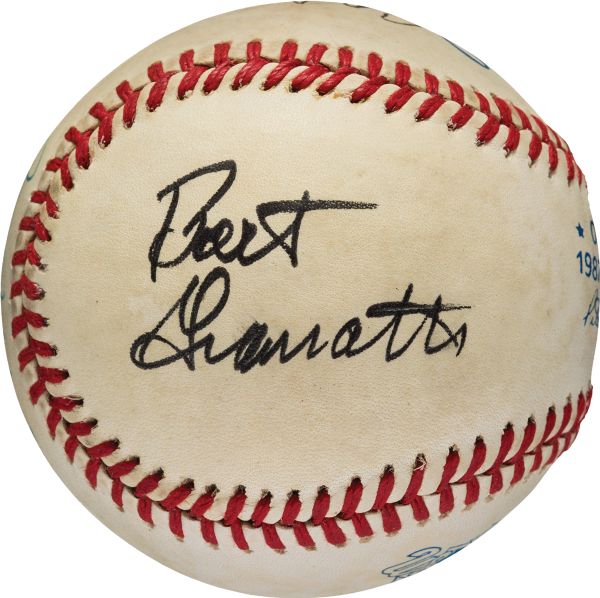1980s Baseball Commissioners Multi-Signed W.S. Baseball w/ Giamatti +4 (PSA/DNA LOA)
