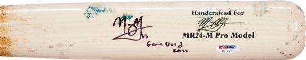 Manny Machado Signed & Game Used 2013 Marucci Baseball Bat - PSA/DNA Graded GU 10!