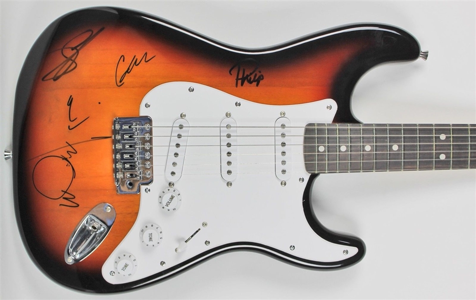 Radiohead Rare Group Signed Fender Squier Stratocaster Guitar (BAS/Beckett)