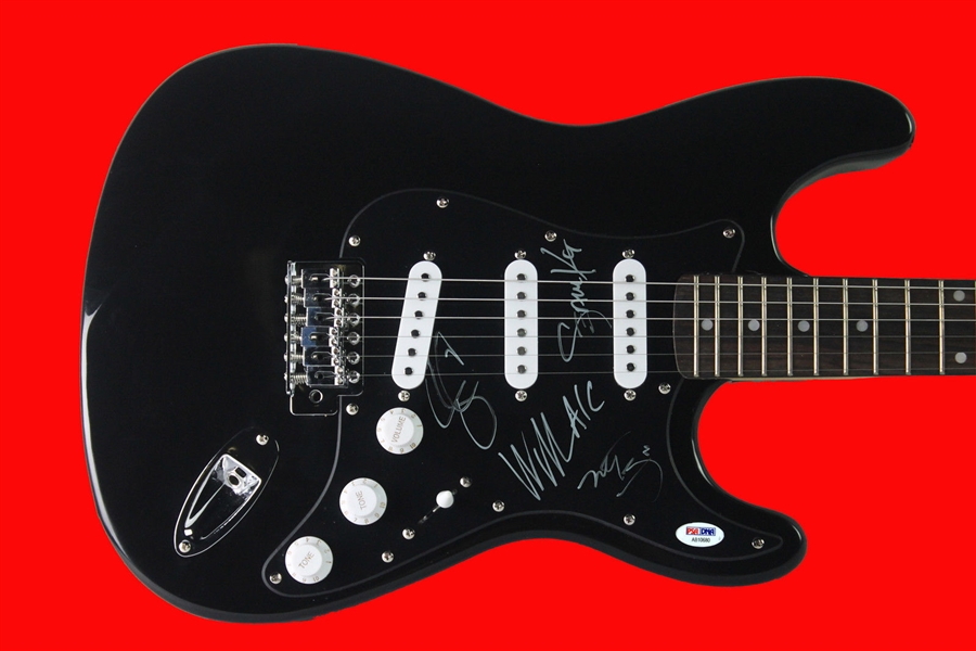 Alice In Chains Rare Group Signed Stratocaster Style Guitar w/ 4 Signatures! (PSA/DNA)