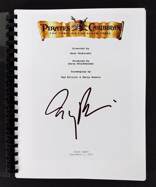 Jerry Bruckheimer Signed "The Pirates of the Caribbean" Movie Script (BAS/Beckett)