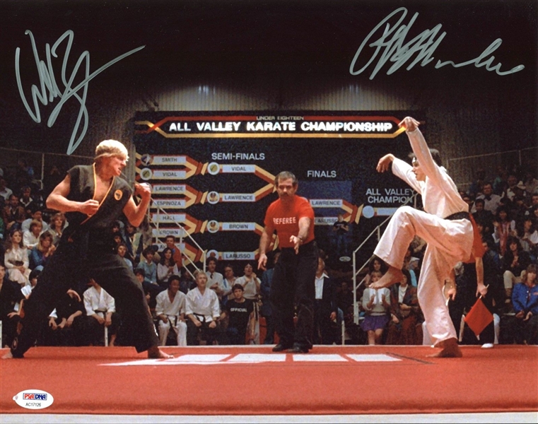 The Karate Kid: Ralph Macchio & William Zabka Dual-Signed 11" x 14" Photo (PSA/DNA)