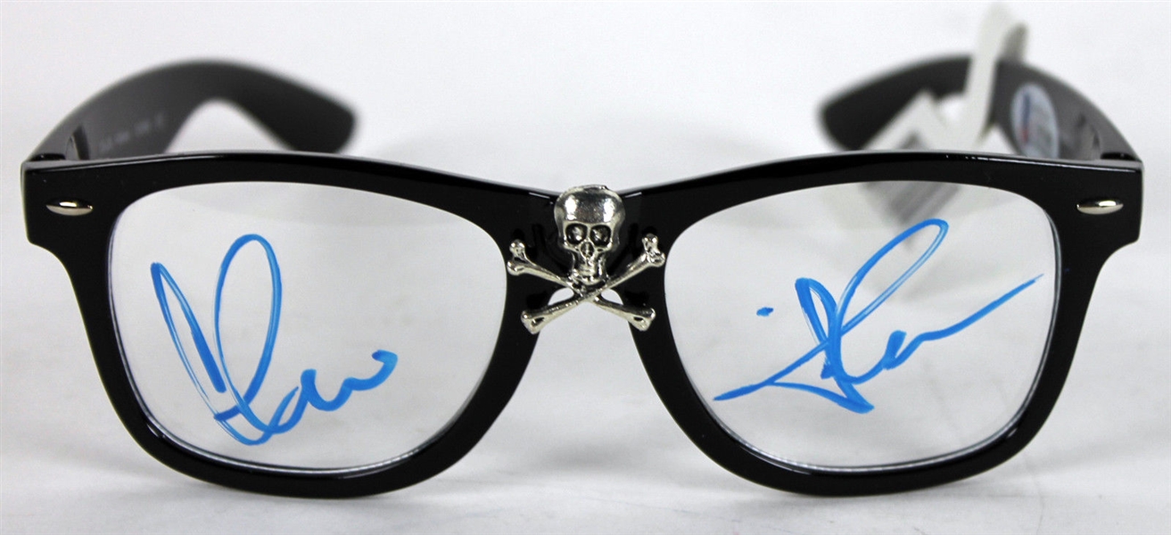 Major League: Charlie Sheen Signed Skull & Crossbones Glasses (BAS/Beckett)