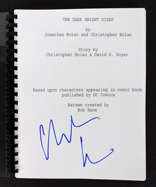 Christian Bale Signed "The Dark Knight Rises" Movie Script (BAS/Beckett)
