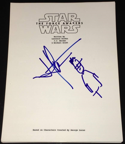 Star Wars: J.J. Abrams Signed "The Force Awakens" Script w/ Self-Portrait Sketch (BAS/Beckett Guaranteed)