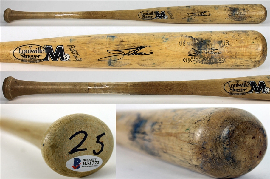 Jim Thome Practice Used & Signed 2006-08 Louisville Slugger Baseball Bat (MEARS & BAS/Beckett)