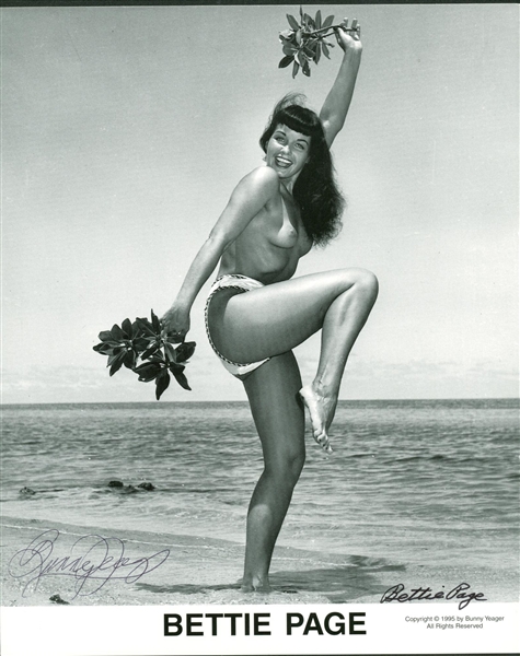 Bettie Page Signed 8" x 10" Nude Black & White Photograph (Beckett/BAS Guaranteed)