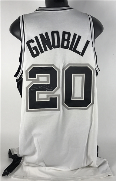 2004-2005 Manu Ginobili San Antonio Spurs Game Used & Autographed Home Jersey (Grey Flannel, BB HOF & JSA LOAs)