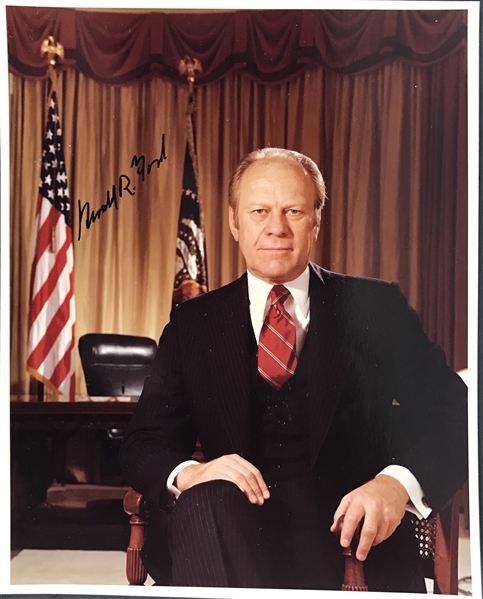 President Gerald R. Ford Signed 8" x 10" Glossy Color Portrait Photo (Beckett/BAS Guaranteed)