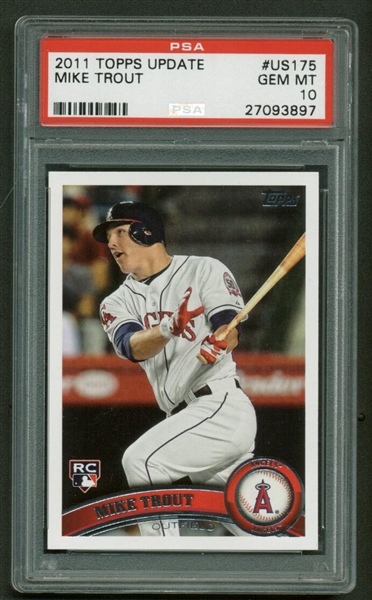 Mike Trout 2011 Topps Update #US175 Rookie Card PSA GEM MINT 10!