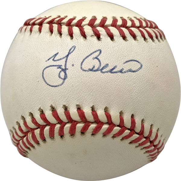 Yogi Berra Signed Near-Mint OAL (Brown) Baseball (PSA/DNA)