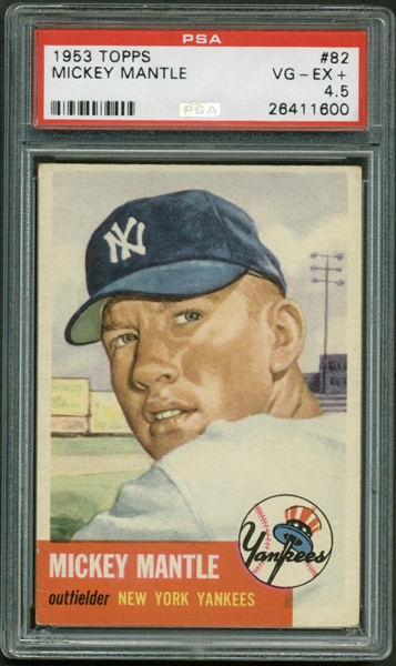 1953 Topps Mickey Mantle #82 Card (PSA Graded VG-EX+ 4.5)