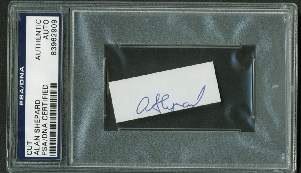 Alan Shepard Signed 1" x 2.5" Signature Cut (PSA/DNA Encapsulated)
