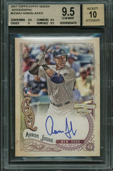 2017 Topps Gypsy Queen Autographs Aaron Judge Signed Rookie Card BGS Graded 9.5 w/ 10 Auto!