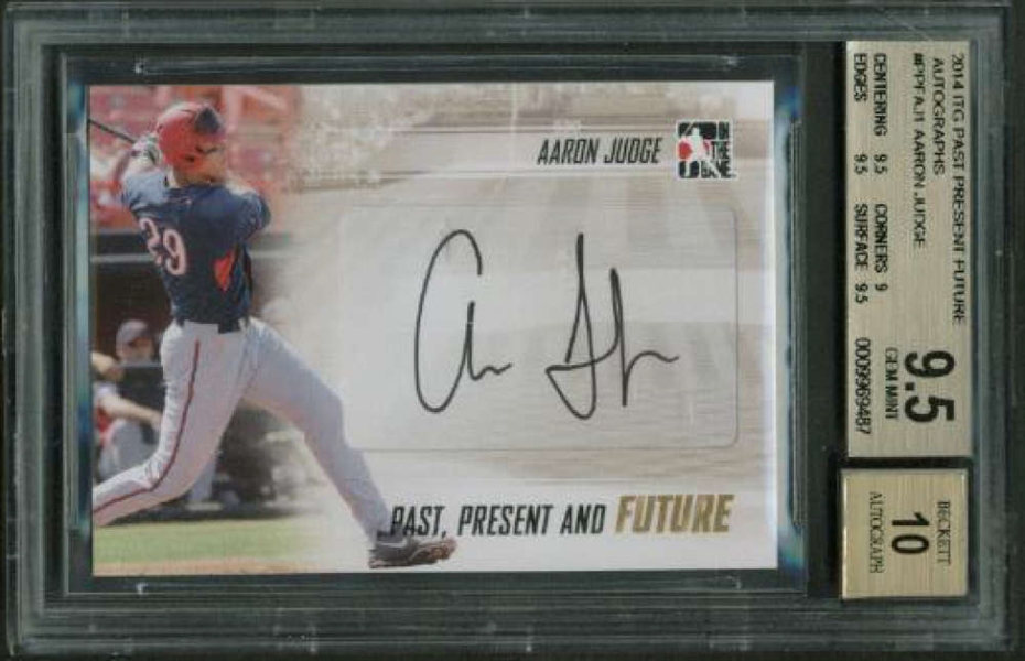Aaron Judge Signed 2014 ITG Past Present Futures Baseball Card BGS 9.5 10
