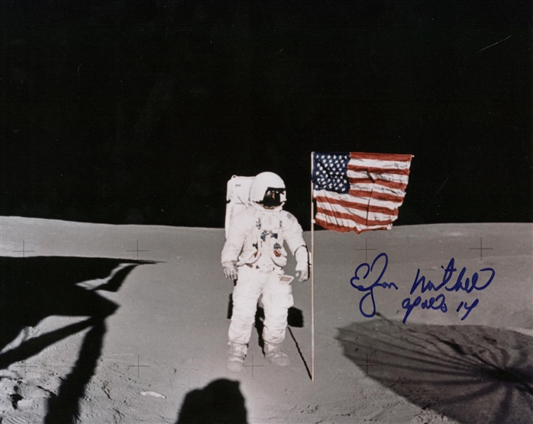 Apollo 14: Edgar Mitchell Signed 8" x 10" Color Moon Photograph (Beckett/BAS Guaranteed)