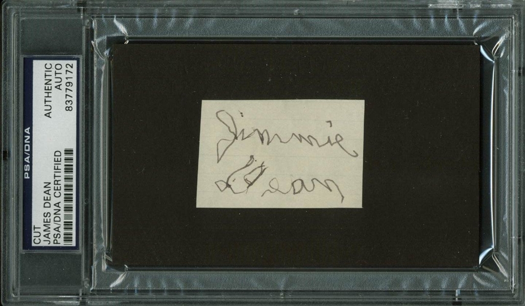 James Dean Rare "Jimmie Dean" Childhood Signature (PSA/DNA Encapsulated)