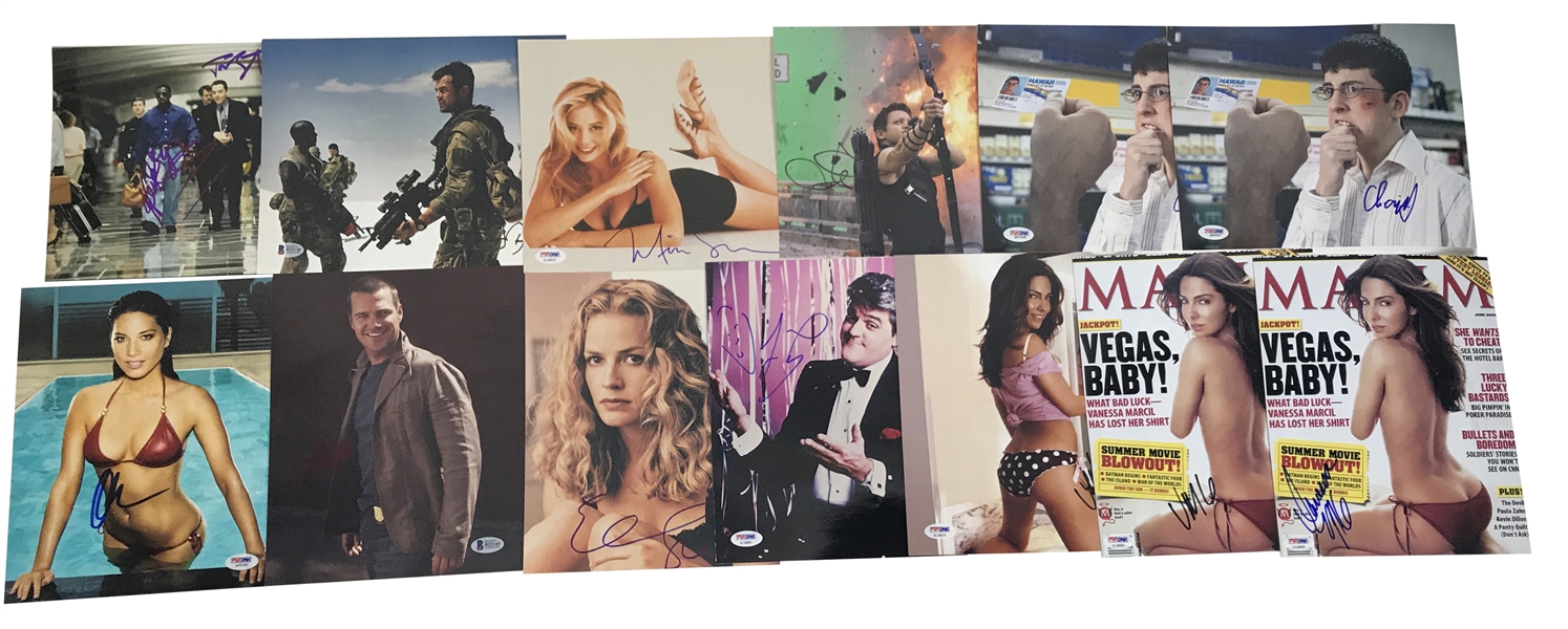 Celebrity Signed Lot of Fourteen (14) Items w/ Leno, Fergie & More! (PSA/DNA)