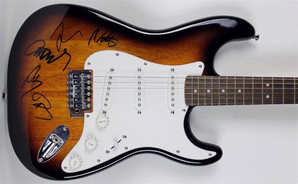 Foo Fighters Signed Fender Squier Stratocaster Guitar w/ Current Lineup (BAS/Beckett)