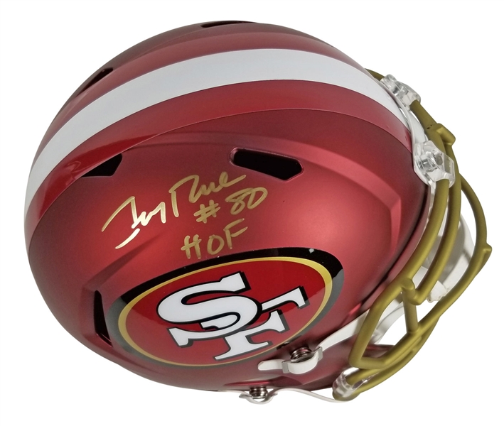 Jerry Rice Signed 49ers Blaze Speed Full-Sized Helmet (BAS/Beckett)