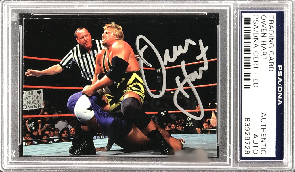 Owen Hart Rare Signed 1998 WWF Comic Images SuperStarz Autograph Insert Card (PSA/DNA Encapsulated)