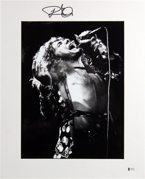 Led Zeppelin: Robert Plant Signed 16" x 20 Matted Photo Board (BAS/Beckett)