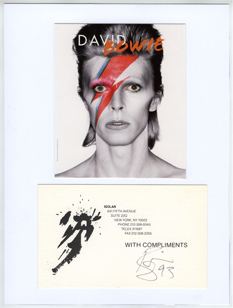 David Bowie Signed Isolar Enterprises Promotional Card (BAS/Beckett)