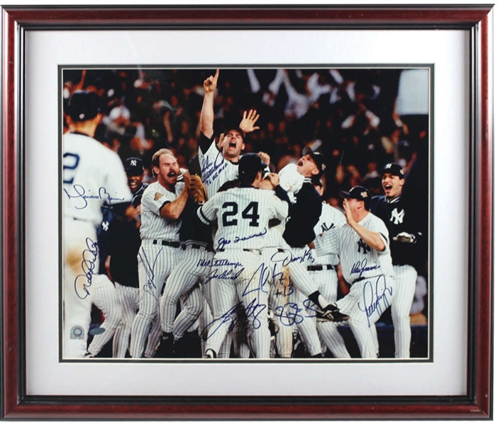 1996 NY Yankees Team Signed 16" x 20" Color Photograph w/ Jeter, Rivera, Torre & Others (MLB)