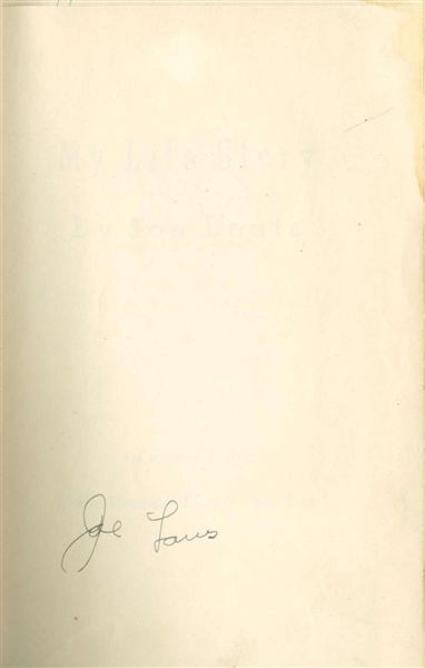 Joe Louis Rare Signed 1947 "My Life Story" Hard Cover Book (JSA)