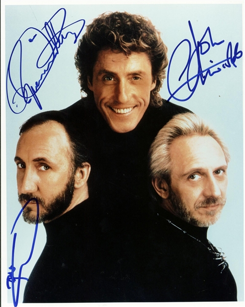 The Who: Townshend, Daltrey & Entwistle Signed 8" x 10" Color Photo (Beckett)