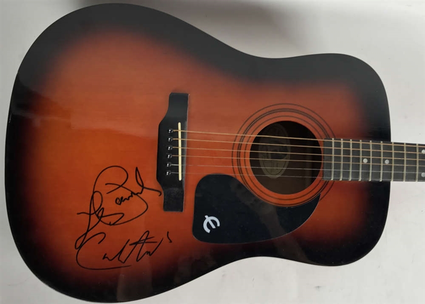 Guitar Gods: Les Paul & Carlos Santana Dual Signed Epiphone Acoustic Guitar (Beckett)