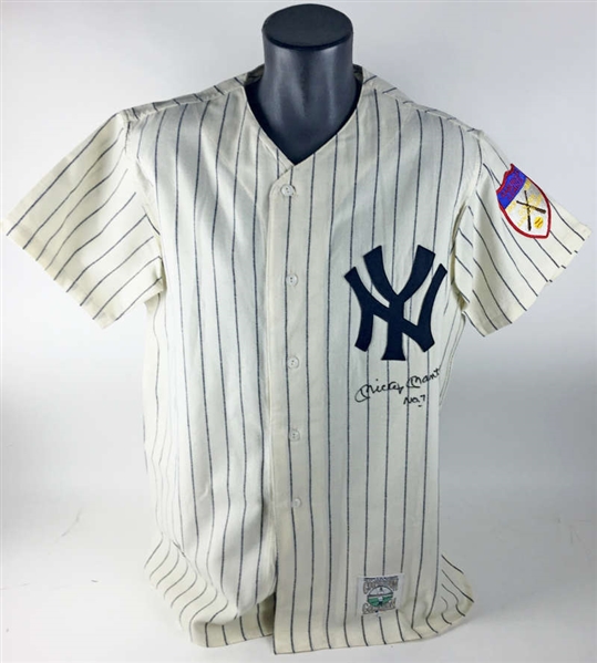 Impressive Mickey Mantle Signed "No. 7" Mitchell & Ness Limited Edition Yankees Jersey (Upper Deck)