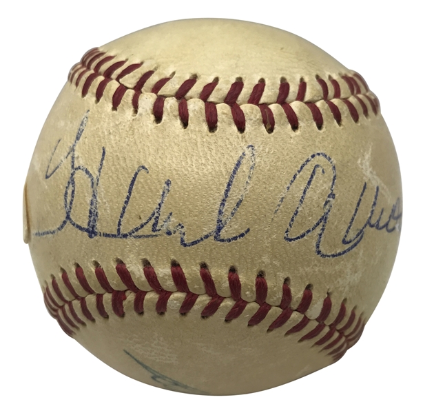 Hank Aaron & Bill Bruton Dual Signed Vintage ONL Baseball (Beckett/BAS Guaranteed)