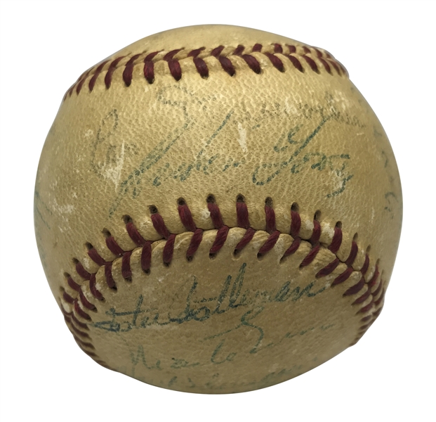 1954 New York Giants Team Signed ONL Baseball w/ Willie Mays! (JSA)