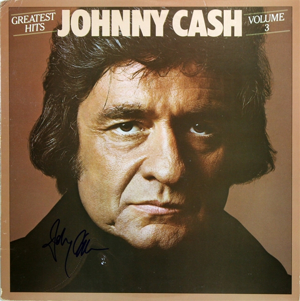 Johnny Cash Near-Mint Signed "Greatest Hits Volume 3" Album (BAS/Beckett)