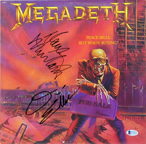 Megadeth: Dave Mustaine & Dave Ellefson Signed "Peace Sells...But Whos Buying?" Record Album (BAS/Beckett)