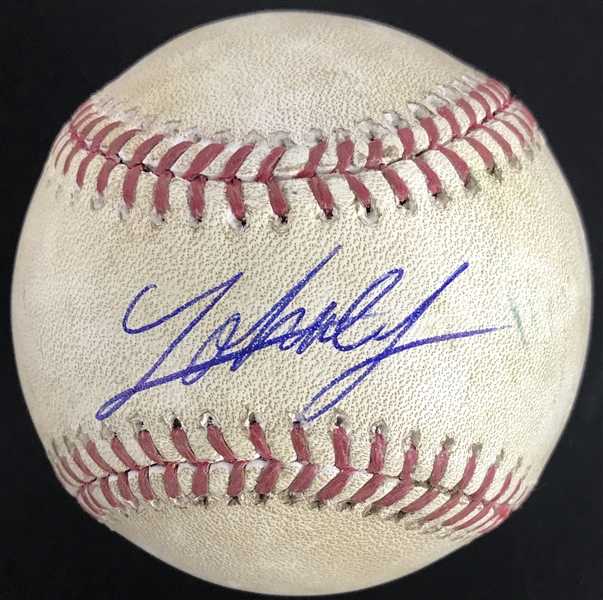 Johnny Cueto Game Used & Signed OML Baseball :: Used 5-1-17 SFG vs LAD :: Ball Pitched by Cueto! (PSA/DNA & MLB Holo)