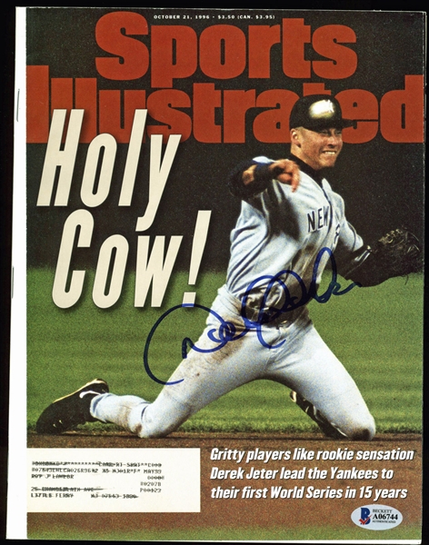 Derek Jeter Vintage Signed October 1996 Sports Illustrated (BAS/Beckett)