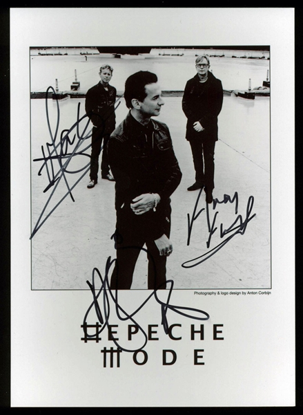 Depeche Mode Signed 5" x 7" B&W  Promotional Photograph (BAS/Beckett)