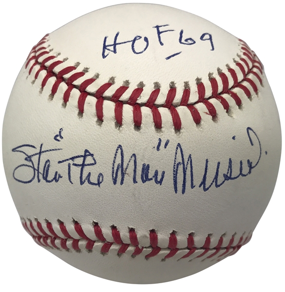 Stan Musial Signed & Inscribed HOF ONL Baseball (Beckett/BAS Guaranteed)